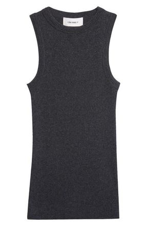Lisa Yang Amya Ribbed Cotton & Cashmere Sleeveless Sweater in Eclipse at Nordstrom, Size 2