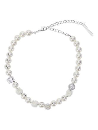 Shushu/Tong Halsketting met stras en kralen - Wit