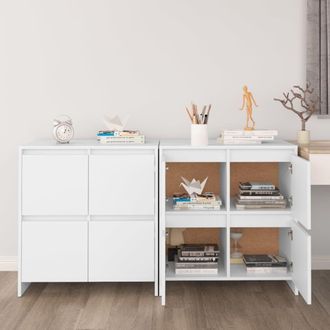 Berkfield Home Sideboards 2 pcs White 70x41x75 cm Engineered Wood | Size: 70 x 41 x 75 cm