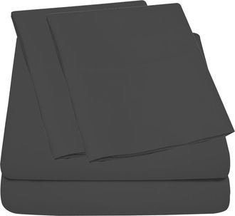 Luxury Home Deep Pocket Microfiber Sheet Set in Gray at Nordstrom Rack, Size Queen