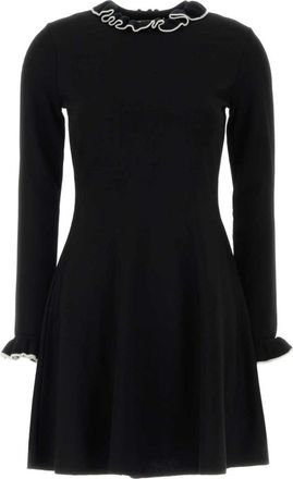 Valentino Garavani Gebreide Jurk - Dames - Korte kleedjes - Zwart - M - Polyester - Kleedjes