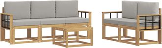 vidaXL Conjunto De Sof&aacute;s De Exterior 6 Uds. Blanco Y Gris Claro Vidaxl