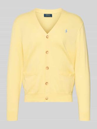 Polo Ralph Lauren Regular Fit Strickjacke aus reiner Baumwolle in Hellgelb, Gr&ouml;&szlig;e XXL