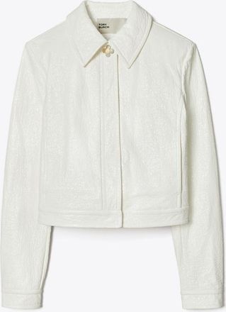 Tory Burch Womens Faux Crinkle Leather Jacket, size 16