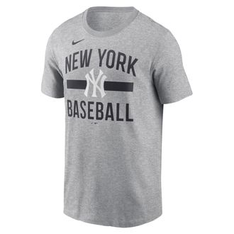 Nike New York Yankees Arched Nike Mens MLB T-Shirt in Grey | N19906GNK-LXS