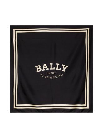 Bally logo-print silk scarf - women - Silk - One Size - Black