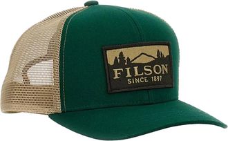 Filson Mens Mesh Cap Scenic Logger Pine-Brown Cotton Hat Pine/brown