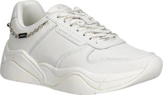 A|X Armani Exchange Logo-charm Leren Sneakers - Dames - Sneakers - Wit - 36 EU - Leer - Schoenen