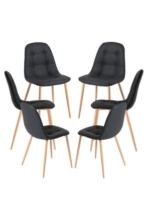 Regalos Miguel Regalos Miguel - Packs Sillas Comedor - Pack 6 Sillas Plazi - Negro