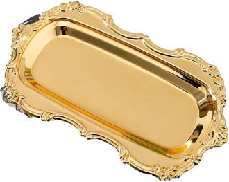 OEM Bandeja De Servir, Dise&ntilde;o Vintage En Relieve, Material De Acero Inoxidable, Color Dorado