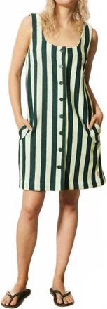 FRNCH Peppe Mini Dress In Lemon Green