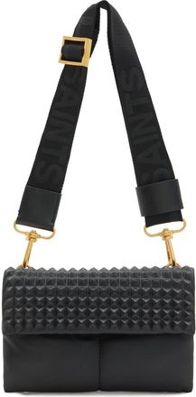 AllSaints Ezra Stud Leather Crossbody Bag in Black at Nordstrom