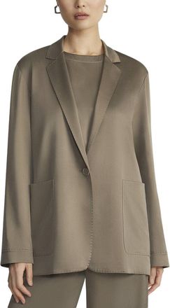 Lafayette 148 New York Notch Lapel Patch Pocket Silk Blazer