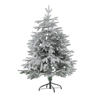 Beliani &Aacute;rbol De Navidad Artificial Base De Metal De Pvc Blanco 120 Cm Estilo Escandinavo Efecto Nieve Bassie