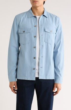 AllSaints Aerial Slim Fit Organic Cotton Shirt Jacket in Static Blue at Nordstrom Rack, Size Xx-Large