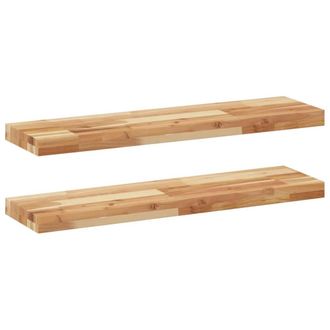 Berkfield Home Floating Shelves 2 pcs 80x20x4 cm Oil Finished Solid Wood Acacia in Brown | Size: 80 x 20 x 4 cm