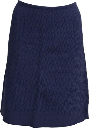 Alaia Textured Knee Length Skirt in Blue Viscose