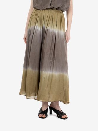 Roberto Collina Gonna lunga tie-dye militare / fango