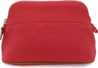 Herm&egrave;s Fuchsia Canvas Pouch (Pre-Owned)
