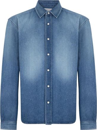 Saint Laurent Denim Overhemd met Lange Mouwen - Heren - Spijkeroverhemden - Blauw - L - Denim - Overhemden