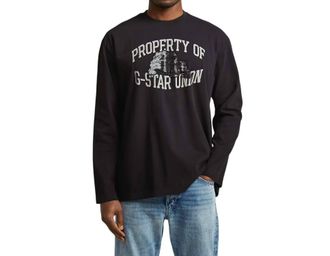 G-Star Sunfaded Bulldog Long Sleeve Graphic T-Shirt In Black