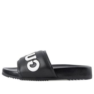 Gucci Sideline Rubber Logo Slide Black Leather 742009-AABYM-1347
