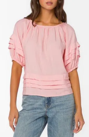 Velvet Heart Tashia Puff Sleeve Top in Coral Glow at Nordstrom Rack, Size Medium
