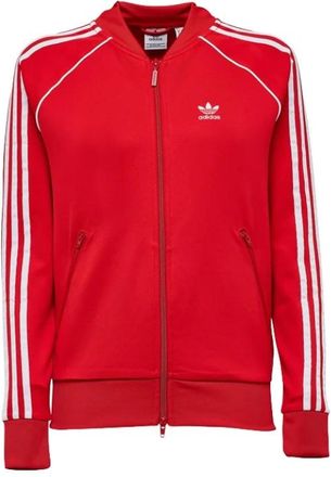adidas Stijlvol Zip-Through Sweatshirt - Dames - Vesten met rits - Rood - XS - Katoen - Hoodies & sweatvesten