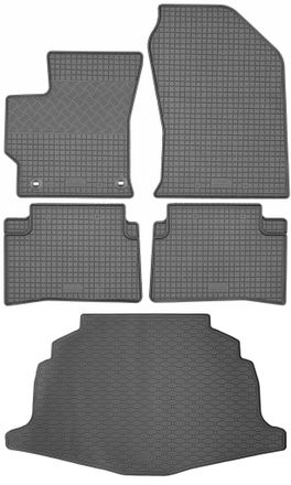 OEM Toyota Corolla Xii Hatchback A Partir De Marzo De 2019 Set - Alfombrillas De Goma Para Coche + Alfombrilla Para Maletero