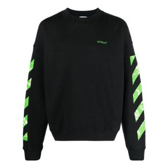Off-white Diag Stripe Cotton Sweatshirt Black OMBA054F23FLE0081050