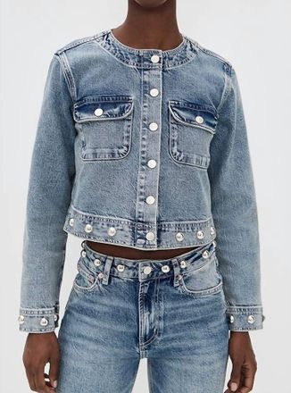 Rails Capistrano Cropped Jacket In Desert Sky Studded
