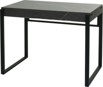 Hhg Hhg - Nunca Usado] Escritorio 702, Mesa De Oficina Mesa De Ordenador Mesa De Trabajo, Metal 100x54cm, Aspecto M&aacute;rmol Gris