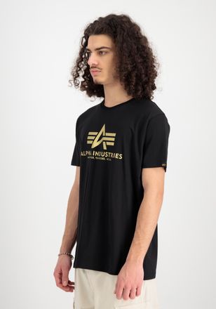 Alpha Industries T-Shirt ALPHA INDUSTRIES Basic T-Shirt BL Carbon, Herren, Gr. XXL, schwarz (schwarz, gold), Obermaterial: 100% Baumwolle, Shirts T-Shirt