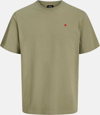 Jack & Jones Jack & Jones Mens Embroidered Crew Neck Short Sleeve Jersey T-Shirt - Green - Size: 36