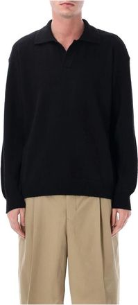 Roberto Collina Textured Knit Polo - Heren - Polos - Zwart - M - Katoen - Tops