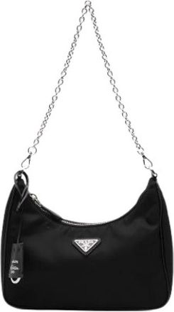 Prada Pre-owned Re-Edition 2005 Satchel - Dames - Vintage Schoudertas - Zwart - ONE Size - Nylon - Vintage