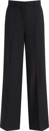 Max Mara Visivo Wijde Broek - Dames - Wijde Broeken - Zwart - L - Wol - Broeken
