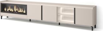 Skraut Home Skraut Home - Mueble Tv, Televisi&oacute;n, Muebles De Sal&oacute;n, Almacenaje, 315x35x61cm, Para Tv Hasta 80, Chimenea El&eacute;ctrica Xxl, Dise&ntilde;o Industrial, Led, Esti