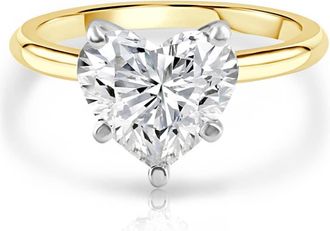 Pompeii3 3Ct 14k Gold Certified Lab Grown Heart Cut Diamond Engagement Ring Size: 6.5