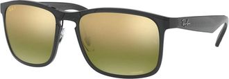 Ray-Ban Chromance Gepolariseerde Spiegelende Zonnebril - Heren - Zonnebrillen - Grijs - 58 MM - Accessoires