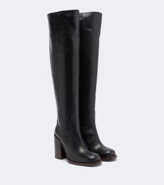 Dries Van Noten Leather over-the-knee boots