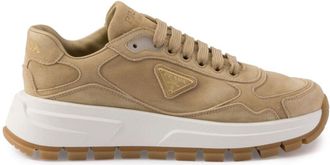 Prada PRAX 01 suede sneakers - women - Suede - 38.5 - Neutrals