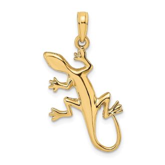Diamond2Deal 10k Yellow Gold 2-D Gecko Charm