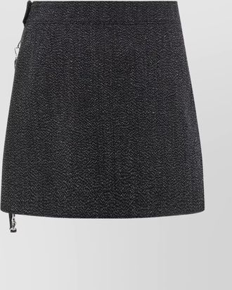 Courr&egrave;ges wool textured asymmetric mini skirt