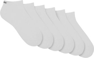 HUGO BOSS Hugo Unisex onzichtbare sokken voor volwassenen (set van 6) (Wit)