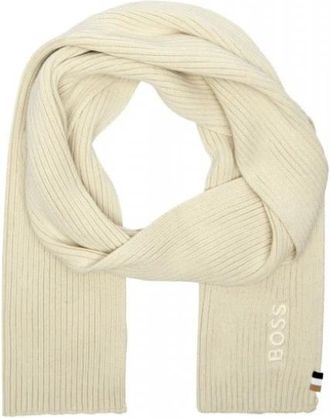 HUGO BOSS Magico R Sjaal - unisex - Wintersjaals - Beige - ONE Size - Katoen - Accessoires