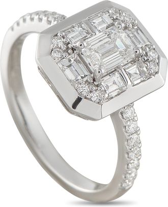 Luxury Bazaar 18K White Gold 1.16ct Diamond Ring ALB-19915