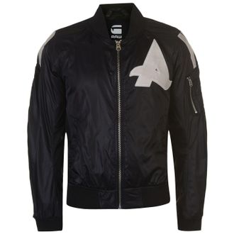 G-Star G Afrojack Bomber Jacket Mens Gents Lined Coat Top Lightweight Zip Zipped - Black Polyamide - Size X-Small