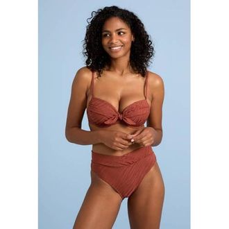 Beachwaver Co. high waist bikinibroekje met textuur brique