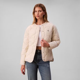 Calvin Klein Jeans Steppjacke CALVIN KLEIN JEANS INSULATED LINER JACKET, Damen, Gr. XXS (34), grau (fog), Web, Obermaterial: 100% Polyamid, unifarben, klassisch normal, 